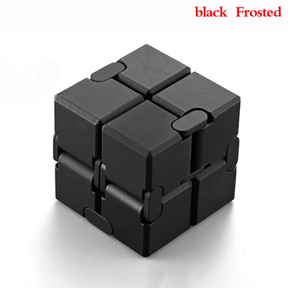 Decompression Toys Premium Metal Infinity Cube Portable Black