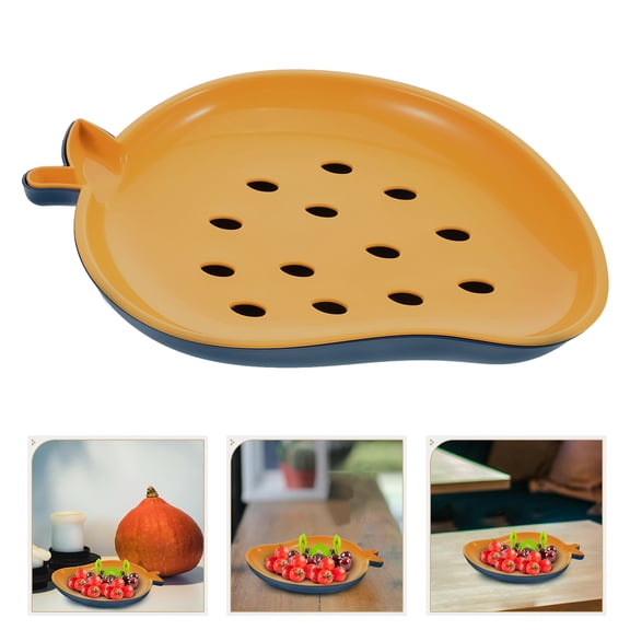 LITINKIMI Dual Layer Plastic Kitchen Strainer Bowl for Efficient Washing and Draining of Fruits and Vegetables