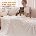 thumbnail image 2 of MARNUR Extra Large Sofa Throws 50"x70", Heavyweight Jacquard Sherpa Throw Blanket, 340GSM Thick Cozy Fleece Blankets for Couch, Bed, Ultra Soft Luxury Decorative Blanket, White, 2 of 11