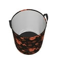 thumbnail image 3 of XMXY Round Laundry Basket Organizer, Night Autumn Flowers Waterproof Collapsible Dirty Clothes Basket Laundry Hamper, Small Size, 3 of 8