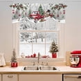 thumbnail image 2 of Christmas Truck Tie Up Valances Curtain, Xmas Cute Snowman Tree Gifts Winter Grey Adjustable Rod Pocket Short Window Treatment Tie Up Curtains Valances for Kitchen Living Room Bathroom 60x18 In, 2 of 9
