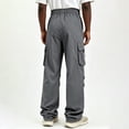 thumbnail image 3 of Men Wide Leg Cargo Jogger Pants Multi Storage Pockets Breathable Sports Workout Pants S-XXL, 3 of 8