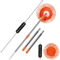 thumbnail image 2 of Hvxrjkn Mops de Limpieza de 74,8 Pulgadas, Juego Mops Giratorio de 360 Grados con 4 Postes Extraíbles y 4 Cabezales de Trapeador Reemplazables, Kit de Limpieza de Ventana Mops de Microfibra Redonda Ajustable para Pared de Piso, 2 of 7