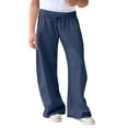 thumbnail image 2 of UACY Girls Wide Leg Sweatpants Solid Drawstring Baggy Joggers Y2K Low Rise Sweatpant Casual Barrel Sweatpant with Pockets, 2 of 6