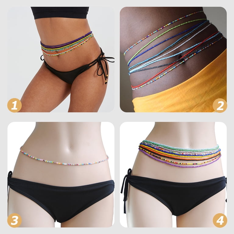 10 Pcs Beaded Body Chain Belly Decor Waist Beads for Women  display picture 1