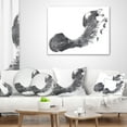 thumbnail image 3 of Designart Black and White Footprint Design - Portrait Throw Pillow - 16x16, 3 of 4