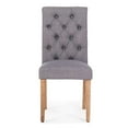 thumbnail image 3 of BELLEZE 4pc Dining Chairs Modern Tufted Parson (Dark Gray) Chairs Linen High-Backrest Cushion Seat w/ Wooden Leg, 3 of 7
