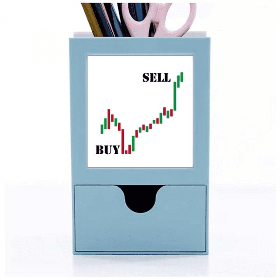 Sell High Buy Low Red Art Deco Fashion Desk Supplies Organizer Pen Holder Card