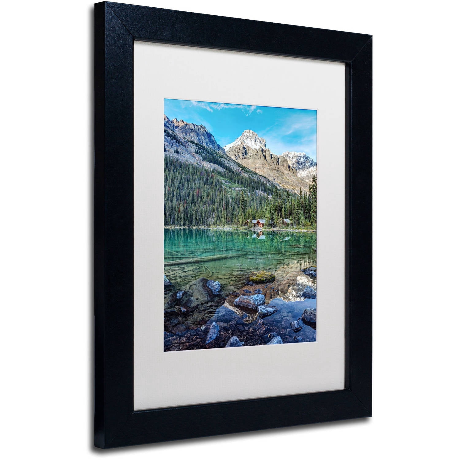 Trademark Fine Art 'Mount Huber Reflection' Canvas Art by Pierre Leclerc, White Matte, Black Frame
