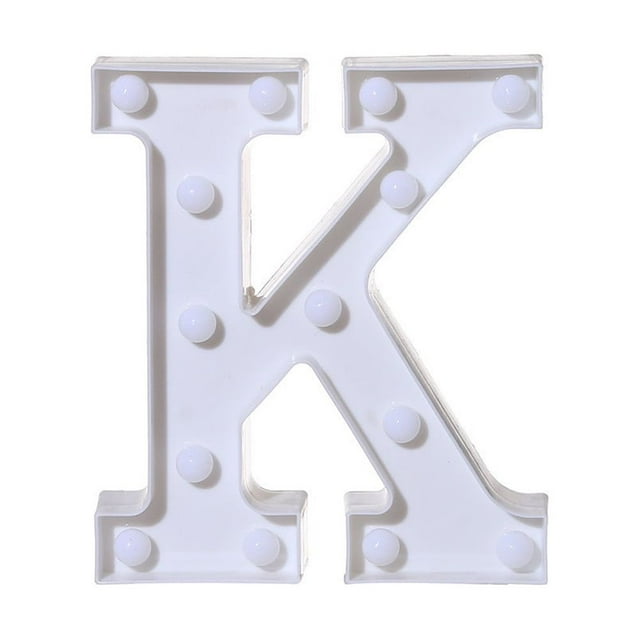 TopLLC Alphabet LED Letter Lights Light Up White Plastic Letters Standing Hanging A-M &