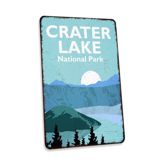 Crater Lake National Park Sign Vintage Looking Decorative Signs Home Décor Gift 8x12 Matte 108120086019