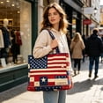 thumbnail image 3 of YYDENG USA 250th Anniversary Patriotic Tote Bag, Red White Blue Handbag, Durable Reusable Shoulder Bag for Independence Day, Daily Commute & Casual Use, 3 of 4