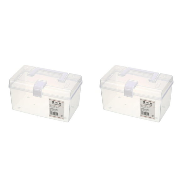 witspace Portable Clear Plastic Storage Container Box, Storage Bins with Latching Lids, Clear Storage Box with handle Stackable Storage Containers for Organizing Crafts, Tools (7.67*4.33*4.52 Inches)