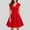 Red, variant on QUNYINEY Solid Summer Dresses for Women Casual Short Sleeve A-Line Dress V Neck Cinched Waist Flowy Midi Sundress