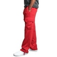 thumbnail image 6 of Cargo Sweatpants for Men Heavyweight Bottom Straight Leg Sweatpant Pockets Plus Size Big and Tall Joggers Red L, 6 of 7