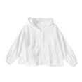 thumbnail image 5 of Jxximdong Fashion Coat for Women, Lightweight Hoodies Zip Up Fall Casual Jacket Fashion Long Sleeve Solid Color Sweatshirts Outerwear , Women's Coats White, 5 of 6