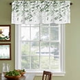thumbnail image 3 of 2 Pack Sage Green Leaves Valances for Windows Bedroom Living Room Window Treatments, Summer Botanical Rod Pocket Valance Drapes Short Kitchen Curtains Over Sink 42"x18", 3 of 8