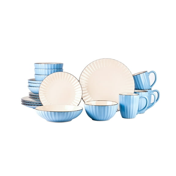 20-Piece Ceramic Cutlery Set - Serves 4 - Microwave and dishwasher available,Blue