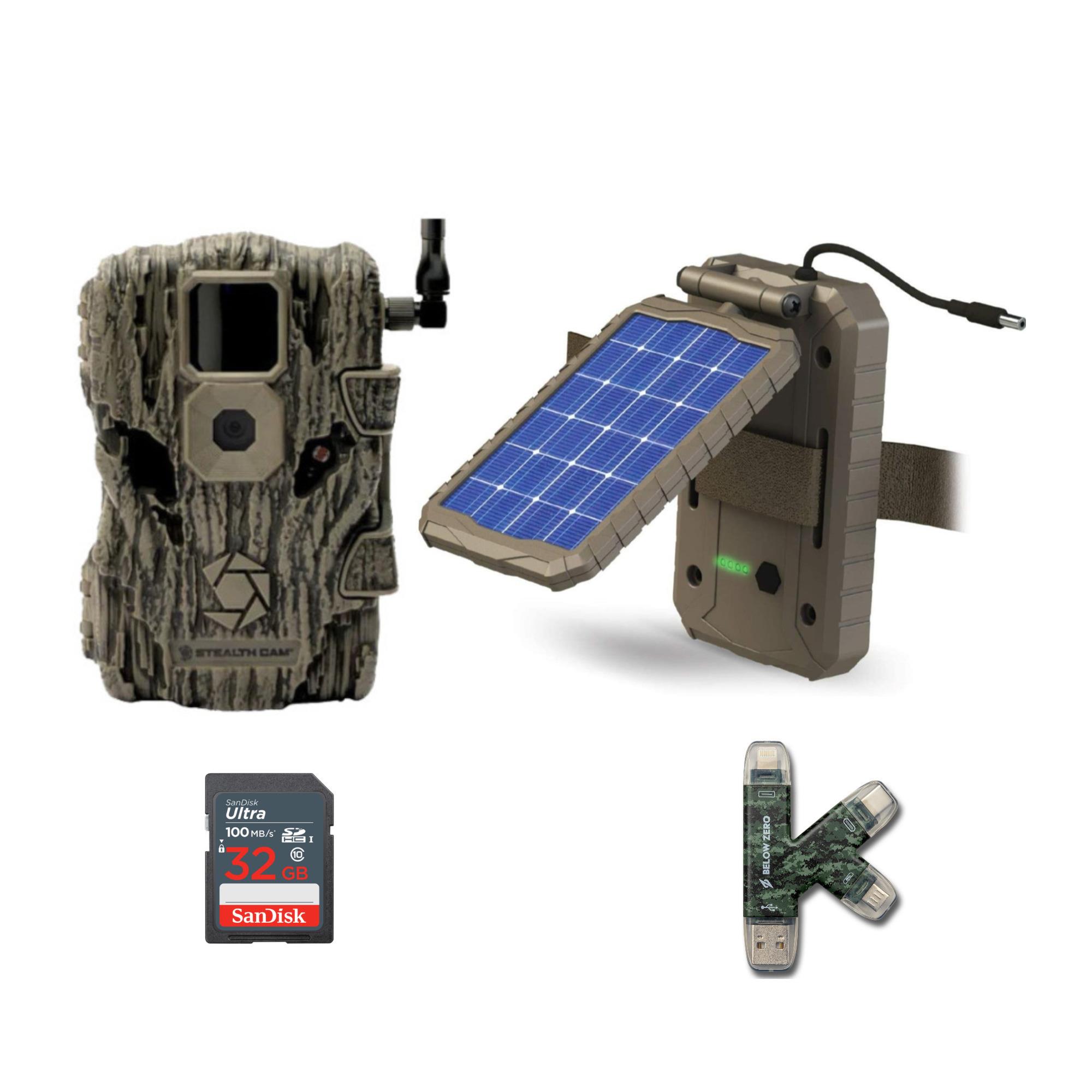 Stealth Cam Fusion X 26MP Trail Camera (Verizon) with Solar Panel and