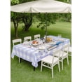 thumbnail image 3 of Spring Easter Outdoor Tablecloth - 54x80 Inch Rectangle Dining Table Cover, Bunny Botanical Flowers Leaves Purple Check Waterproof Outdoor Table Cloth with Umbrella Hole & Zipper for Picnic/Patio, 3 of 7