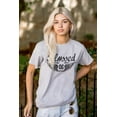 thumbnail image 3 of Hashtag Blessed Bless Religious Jesus Plus Size Crewneck Graphic Tee Shirt Brisco Brands 3X, 3 of 5