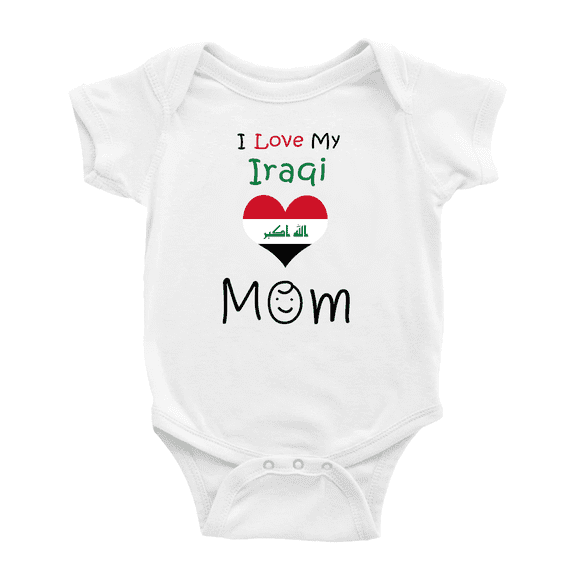 I Love My Iraqi Mom Cute Baby Romper Bodysuit For Boy Girl (White, 0-3 Months)