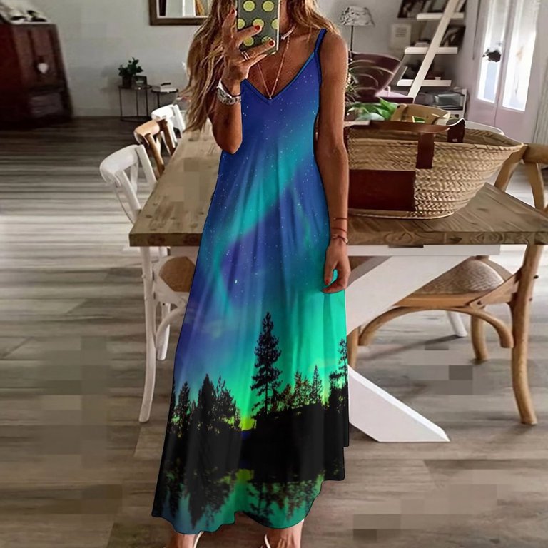 Northern Lights 4 Sleeveless Dress festival outfit women Woman clothing Women's clothing - Walmart.com Northern Lights 4 Sleeveless Dress festival outfit women Woman clothing Women's clothing - Walmart.com