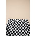 thumbnail image 6 of Women's Black Checkered Print Denim Shorts – Casual Summer Style for Daily Wear, 16, 6 of 12