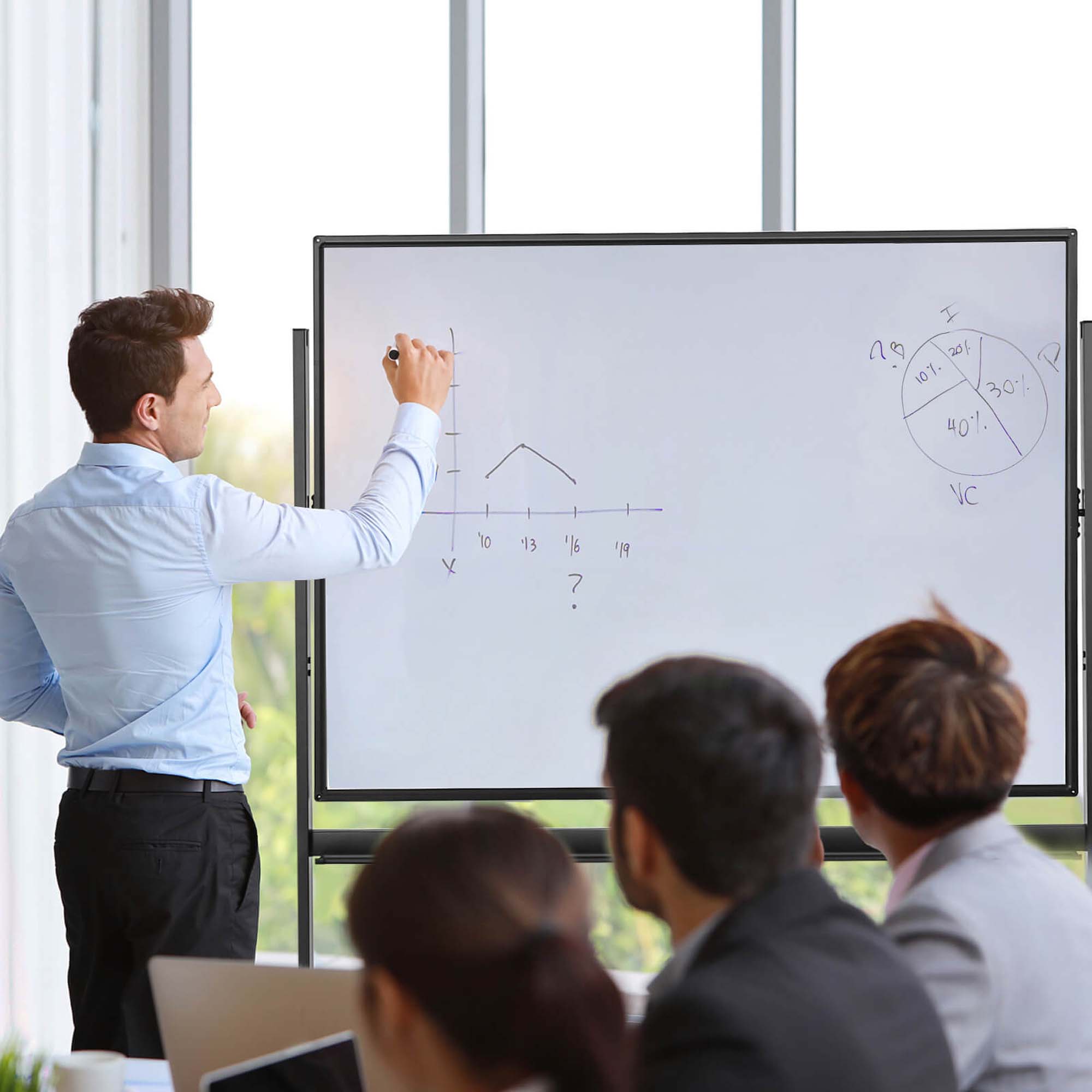 Costway 48x36 Mobile Double-Sided Reversible Whiteboard photo 2