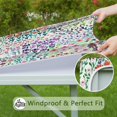 thumbnail image 6 of Pioneer Flower Floral Print Pattern Square Fitted Tablecloth with Elastic Edge,Square Table Cover,Washable Elastic Table Cover for Home Kitchen Party Decor 36"x36", 6 of 6
