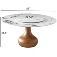 thumbnail image 2 of JERFIT 53-inch Round Dining Table with Lazy Susan, Modern Faux Marble Top, Walnut & White Finish, Space-Saving Design for Kitchen and Dining Room, 2 of 8
