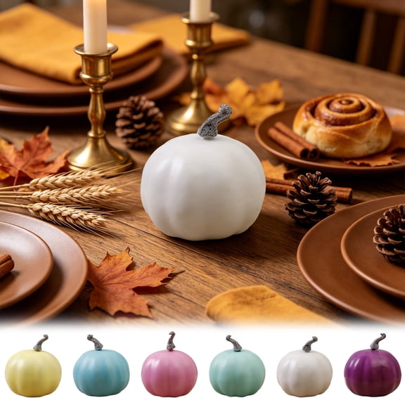Fall Decor Halloween Pumpkin Decorations Pink Foam Artificial Pumpkin Pastel Autumn Harvest Tabletop Decor Farmhouse Cottagecore Tiered Tray Centerpiece for Thanksgiving (1PCS)