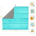 thumbnail image 3 of Xecao Turquoise Wooden Print Dish Drying Mat for Kitchen Counter,Absorbent Coffee Bar Mat, Dish Drainer Rack Mats,Dining Room Decoration, 3 of 8