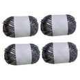 thumbnail image 4 of Kuntesetty 4 Rolls Set T-shirt Yarn Shiny Elastic Knitting Yarn Polyester Yarn for Dark Gray, 4 of 9
