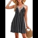 thumbnail image 2 of Vestidos de Verano para Mujer, de Playa, con Encaje, Escote en V, Informales, Estampado Tropical, Sin Mangas, Cortos. Negro XXL, 2 of 7