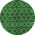 thumbnail image 1 of Ahgly Company Indoor Round Abstract Emerald Green Modern Area Rugs, 3' Round, 1 of 4