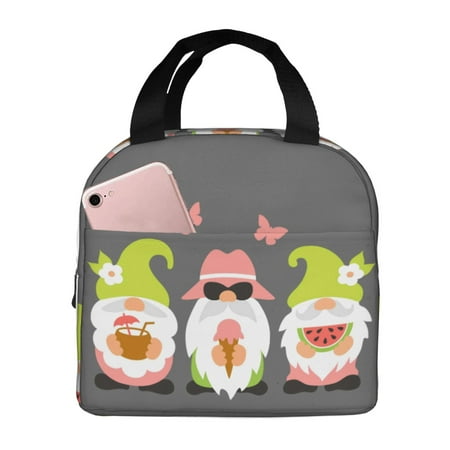 Insulated Lunch Bag for Women Men - Summer Gnome 1 Leakproof Cooler Lunch Box for Women Men  Lunch Tote Bags for Work School Picnic Travel