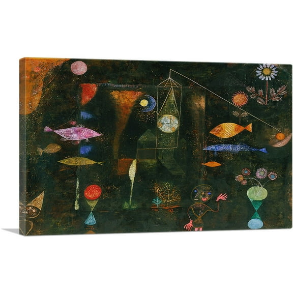 ARTCANVAS Fish Magic 1925 Canvas Art Print by Paul Klee - Size: 26" x 18" (0.75" Deep)