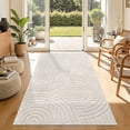 thumbnail image 4 of MeyJey Alfombras de Área de 3'x5' para Sala de Estar, Alfombras Modernas Antideslizantes con Textura Jacquard Lavables a Máquina, Alfombra Geométrica Suave para Recámara Comedor Oficina, Beige, 4 of 11