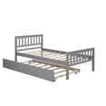 thumbnail image 4 of Harper & Bright Designs Twin Size Daybed with Trundle, Wooden Platform Bed with Headboard and Footboard for Bedroom, Grey, 4 of 8