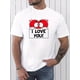 thumbnail image 1 of I LOVE YOU Graphic Print Men's Creative Top, Casual Short Sleeve Crew Neck T-shirt, Men's Clothing For Summer Outdoor Tee For Adult, Men, Women, Teen, Teenager, Adolescent, Youth, 1 of 4