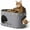 Light Gray, variant on Cat House for Indoor Cats, Cat Bed Cave for Multiple & Large Cats Up to 22 Lbs, Scratch Resistant, Foldable Peekaboo Kitten Caves Tunnel Enclosed Bed, PeekaPurr,Sesame Gray