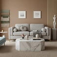 thumbnail image 5 of CRO Decor White Fabric Comfort-Focused Sofa with Wooden Leg Accents, 5 of 10