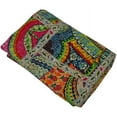 Vintage Handmade Multi Patchwork Print Kantha Quilt Kantha Throw