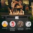 thumbnail image 5 of KingChii 45 inch Propane Fire Pit with Lid, Lava Stone, 60,000 BTU Steel Gas Fire Pit Table for Outdoor, Garden, Patio and Backyard, Black, 5 of 8