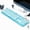 Light blue, variant on Zeiwohndc IPX4 Waterproof Dustproof 104Key Silents Keyboards Cord Backlit Mechanical