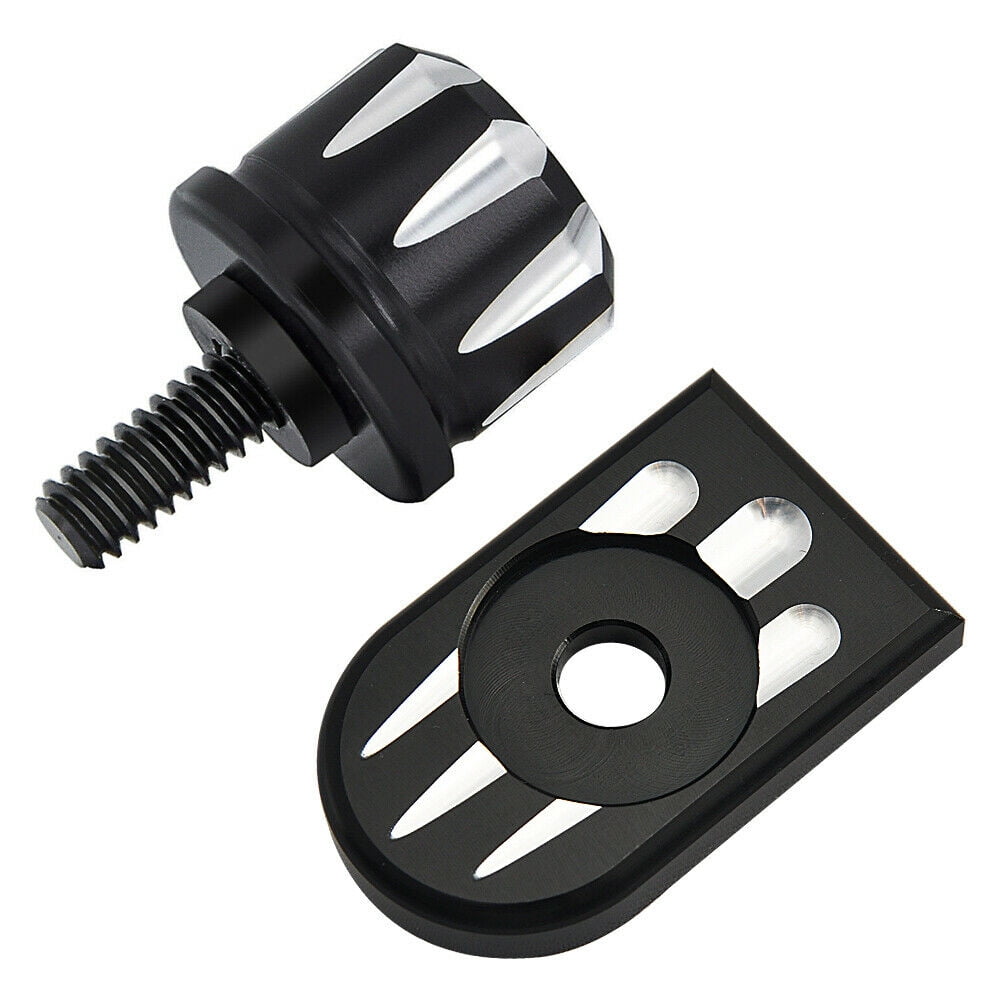 1//4 Cross Universal Thread Alloy Rear Fender Seat Screw Bolt Nut Knob Tab Cover Kit For Harley Sportster Fatboy Dyna Softail Chopper Bobber Custom Cafer V-ROD Touring Glide 1996-2018 Black
