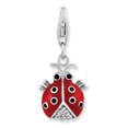 thumbnail image 1 of 925 Sterling Silver Cubic Zirconia Cz Lady Bug Necklace Pendant Charm Insect Arachnid Ladybug, 1 of 8