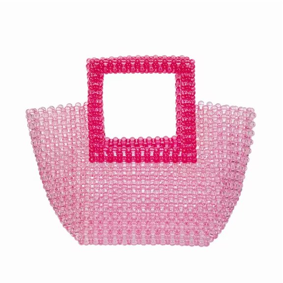 YIFEI Women Macaron Colored Acrylic Beaded Tote Handmade Bags for Wedding Evening Party
