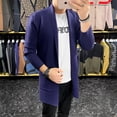 thumbnail image 4 of Suéter de punto extra largo de alta calidad para hombre Cárdigan de lana suave para hombre, 4 of 5